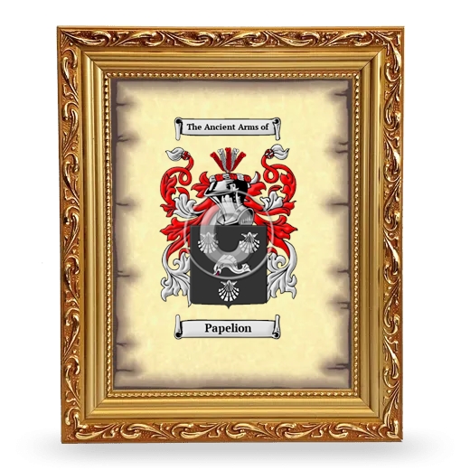 Papelion Coat of Arms Framed - Gold