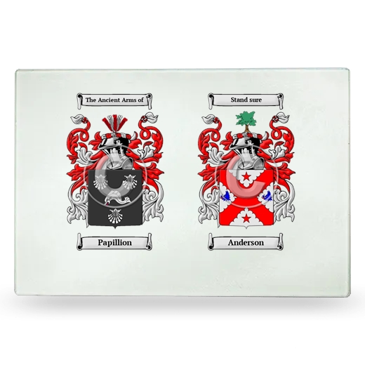 Double Coat of Arms Glass Cutting Board