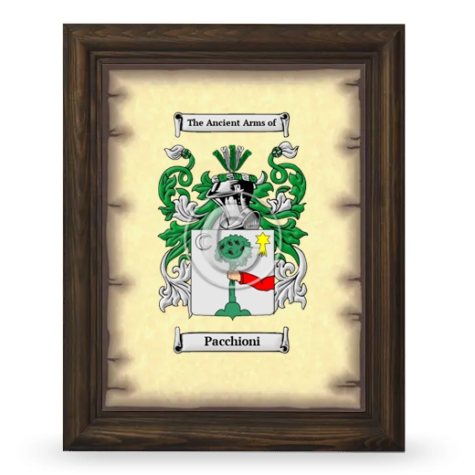 Pacchioni Coat of Arms Framed - Brown