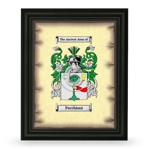 Pacchioni Coat of Arms Framed - Black