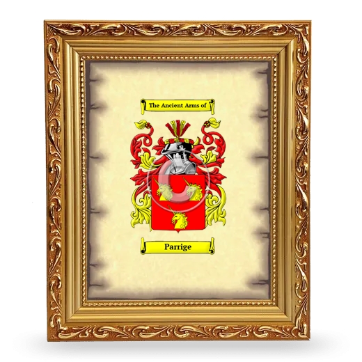 Parrige Coat of Arms Framed - Gold