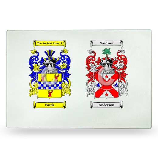 Double Coat of Arms Glass Cutting Board