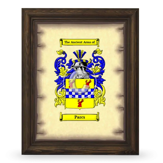 Parcs Coat of Arms Framed - Brown