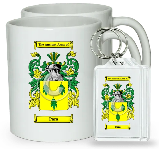 Para Pair of Coffee Mugs and Pair of Keychains