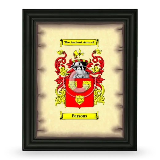Parsons Coat of Arms Framed - Black