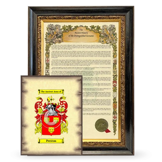 Perston Framed History and Coat of Arms Print - Heirloom