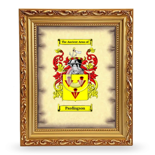 Pardingson Coat of Arms Framed - Gold