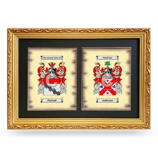 Double Coat of Arms Framed - Gold