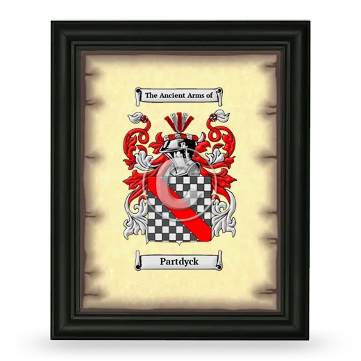 Partdyck Coat of Arms Framed - Black