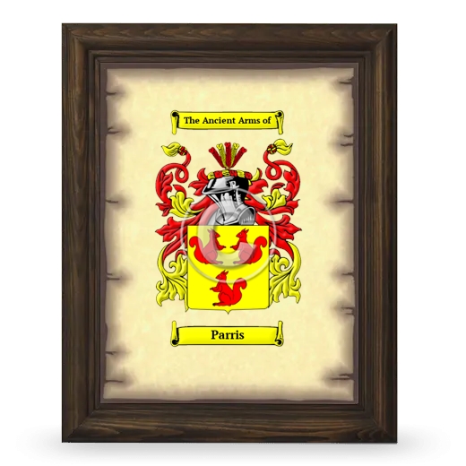 Parris Coat of Arms Framed - Brown