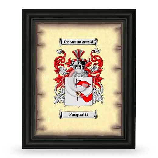 Pasquotti Coat of Arms Framed - Black