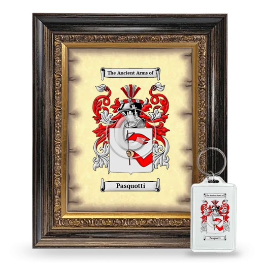 Pasquotti Framed Coat of Arms and Keychain - Heirloom