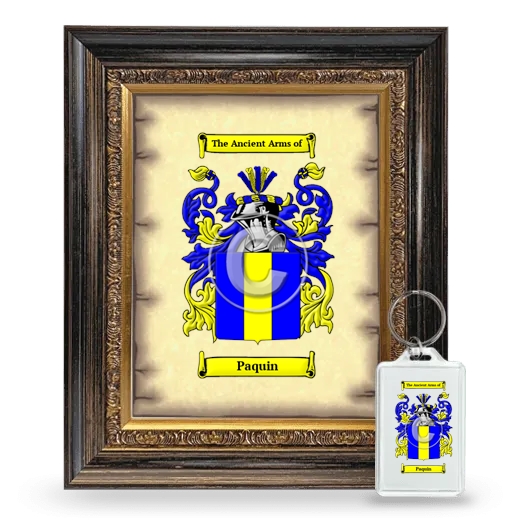 Paquin Framed Coat of Arms and Keychain - Heirloom