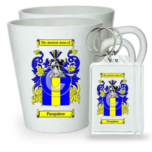 Pasquiere Pair of Latte Mugs and Pair of Keychains