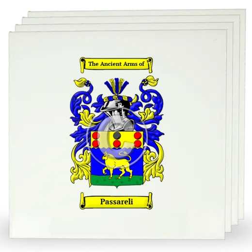 Passareli Set of Four Large Tiles with Coat of Arms