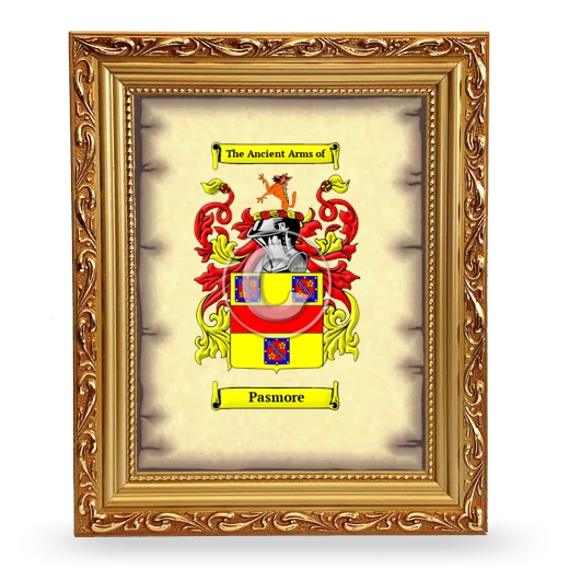 Pasmore Coat of Arms Framed - Gold