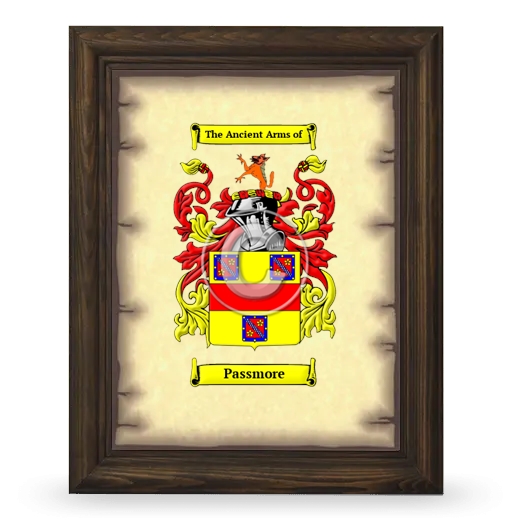 Passmore Coat of Arms Framed - Brown