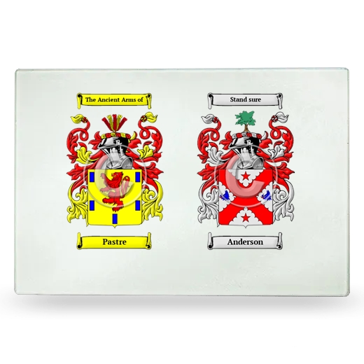 Double Coat of Arms Glass Cutting Board