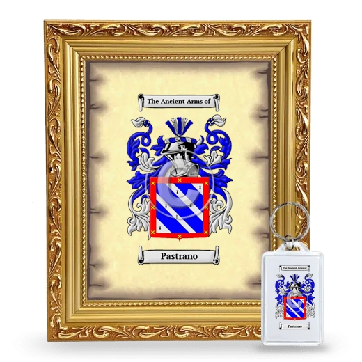 Pastrano Framed Coat of Arms and Keychain - Gold