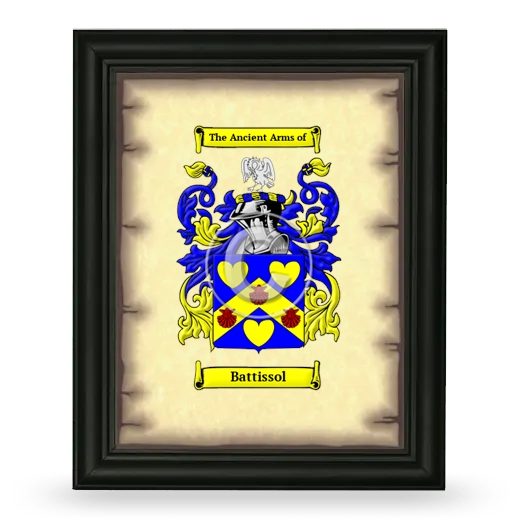 Battissol Coat of Arms Framed - Black