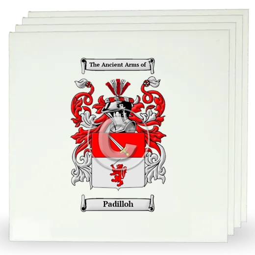 Padilloh Set of Four Large Tiles with Coat of Arms