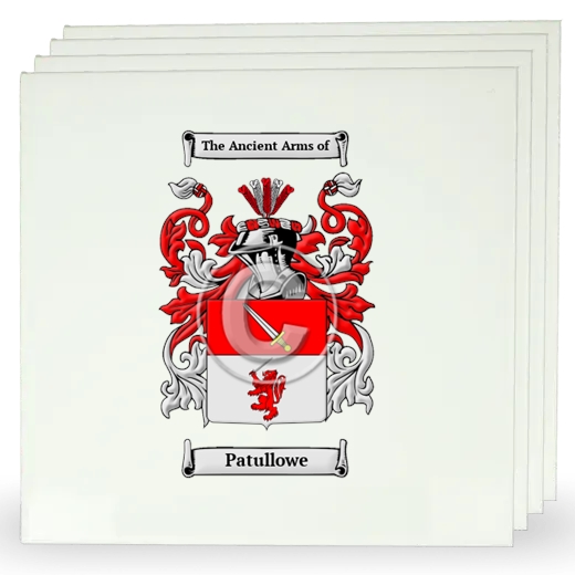 Patullowe Set of Four Large Tiles with Coat of Arms