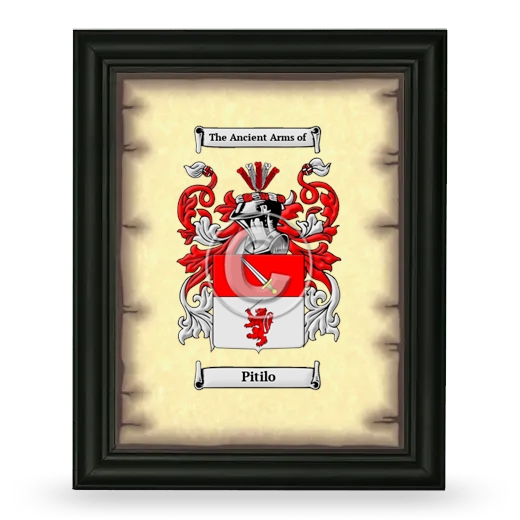 Pitilo Coat of Arms Framed - Black