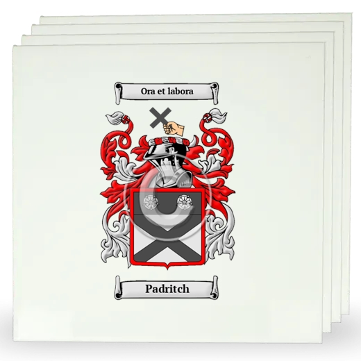 Padritch Set of Four Large Tiles with Coat of Arms