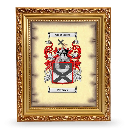 Pattrick Coat of Arms Framed - Gold