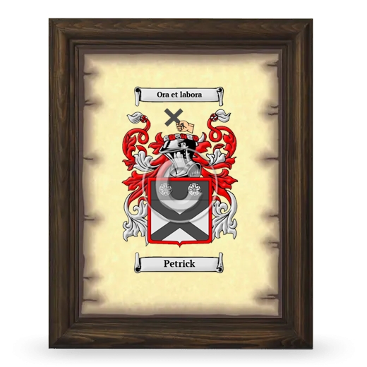 Petrick Coat of Arms Framed - Brown