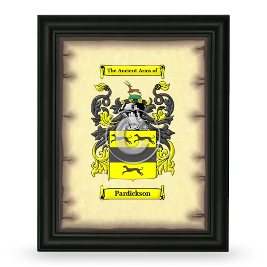 Pardickson Coat of Arms Framed - Black