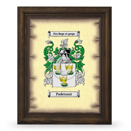 Padersant Coat of Arms Framed - Brown