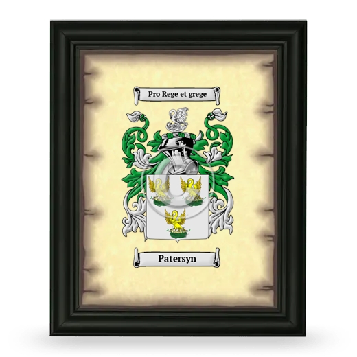 Patersyn Coat of Arms Framed - Black