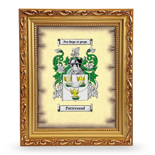 Pattersand Coat of Arms Framed - Gold