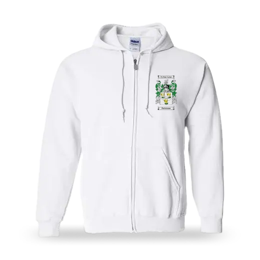 Pattersane Unisex Coat of Arms Zip Sweatshirt - White