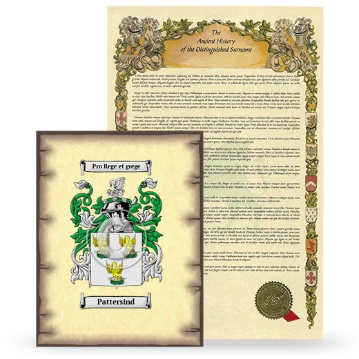 Pattersind Coat of Arms and Surname History Package