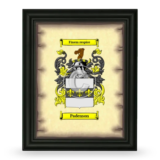 Padenson Coat of Arms Framed - Black