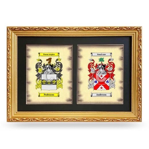 Double Coat of Arms Framed - Gold