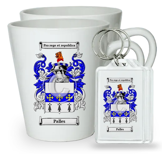 Palles Pair of Latte Mugs and Pair of Keychains