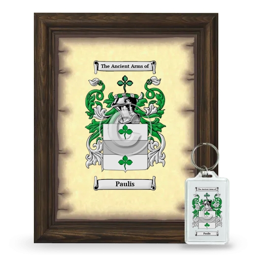 Paulis Framed Coat of Arms and Keychain - Brown