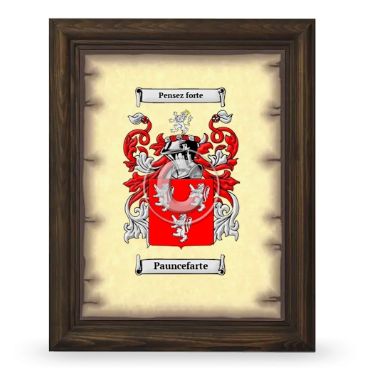 Pauncefarte Coat of Arms Framed - Brown