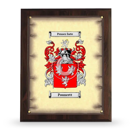 Pouncett Coat of Arms Plaque