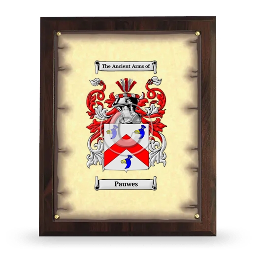 Pauwes Coat of Arms Plaque