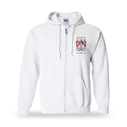 Paxon Unisex Coat of Arms Zip Sweatshirt - White