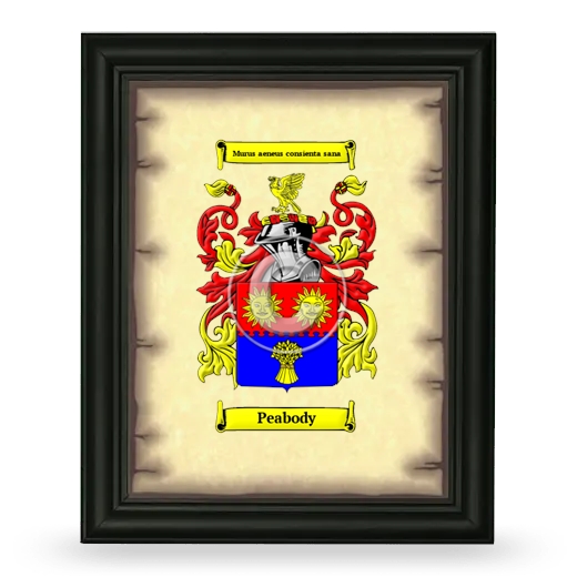 Peabody Coat of Arms Framed - Black