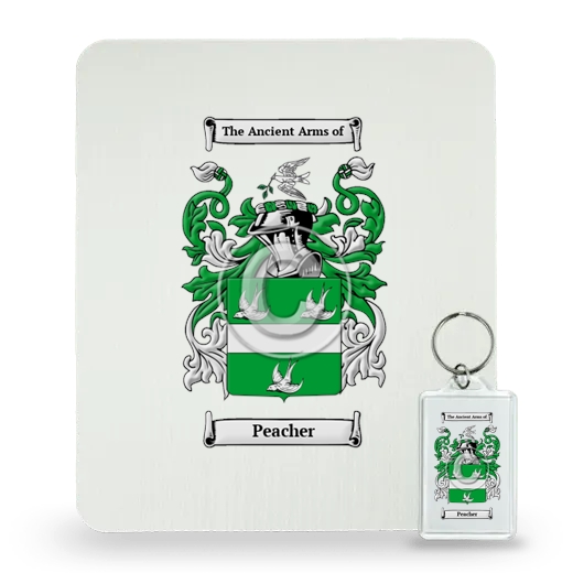 Peacher Mouse Pad and Keychain Combo Package