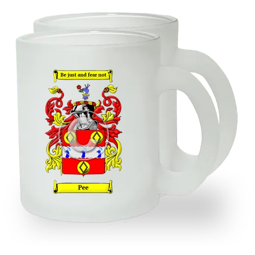 Pee Pair of Frosted Glass Mugs