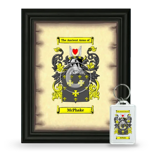 McPhake Framed Coat of Arms and Keychain - Black