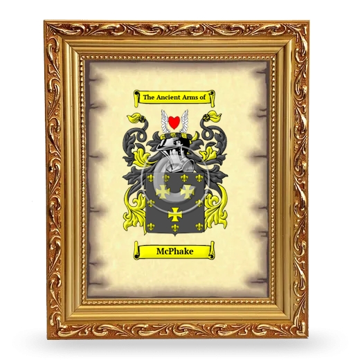 McPhake Coat of Arms Framed - Gold