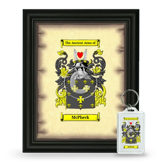 McPheck Framed Coat of Arms and Keychain - Black